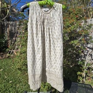 Joshi ivory cotton dress with Tan Paisley Print S